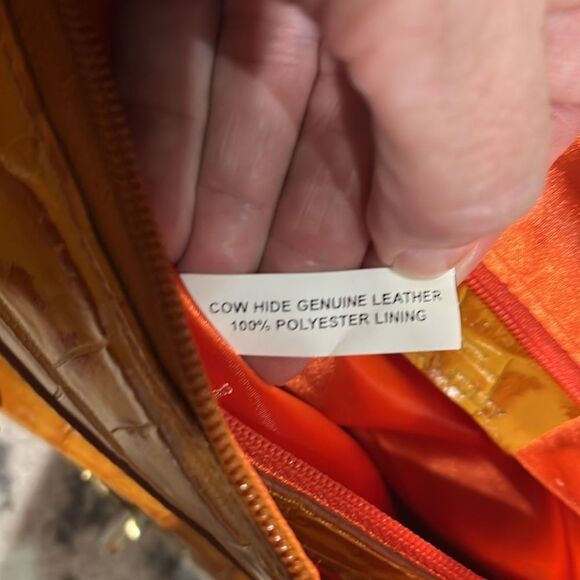 Michael Rome Designs Croc Embossed Italian Leather Bag - Picture 10 of 14